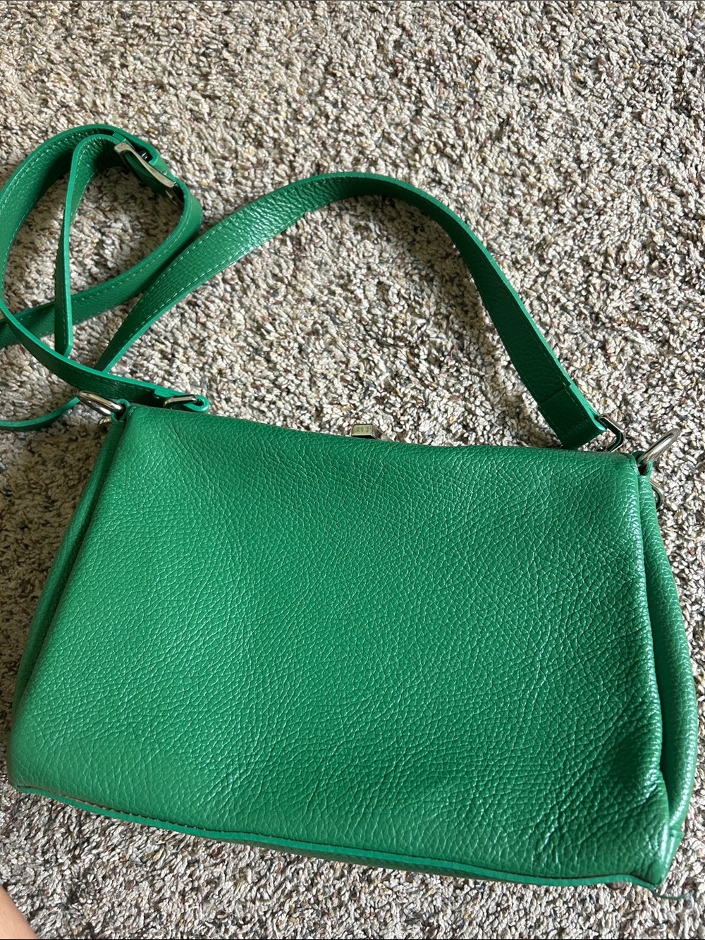 HOBO Bright Green Pebbled Leather Hobo Crossbody